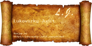 Lukovszky Judit névjegykártya